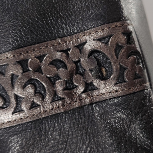 Brighton Black Leather Shoulder Bag Double Strap - Picture 13 of 15